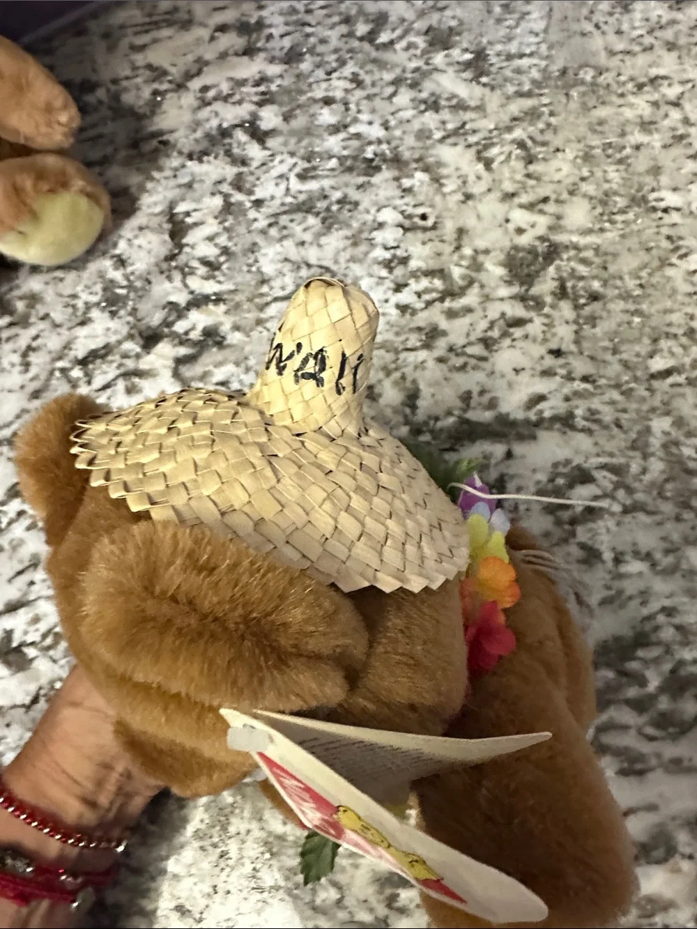 Daikin Hawaiian Brown Plush Teddy Bear with Floral Lei